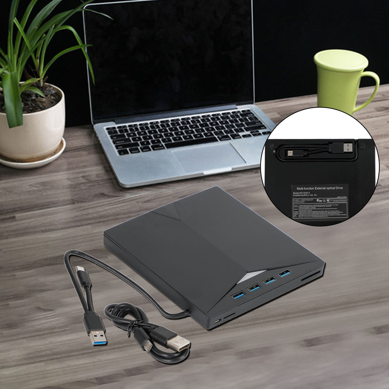 Zewnętrzny napęd DVD 7 w 1 — USB 3.0 i USB Type-C — Kompatybilny z laptopami, komputerami stacjonarnymi i systemem Mac OS — Przenośna nagrywarka i czytnik płyt CD, DVD i Blu-ray