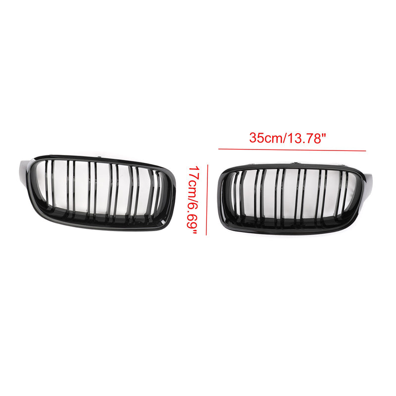 Przednia osłona chłodnicy w kolorze czarnym z połyskiem, pasuje do podwójnych listew BMW serii 3 F30 F35 2012-2017