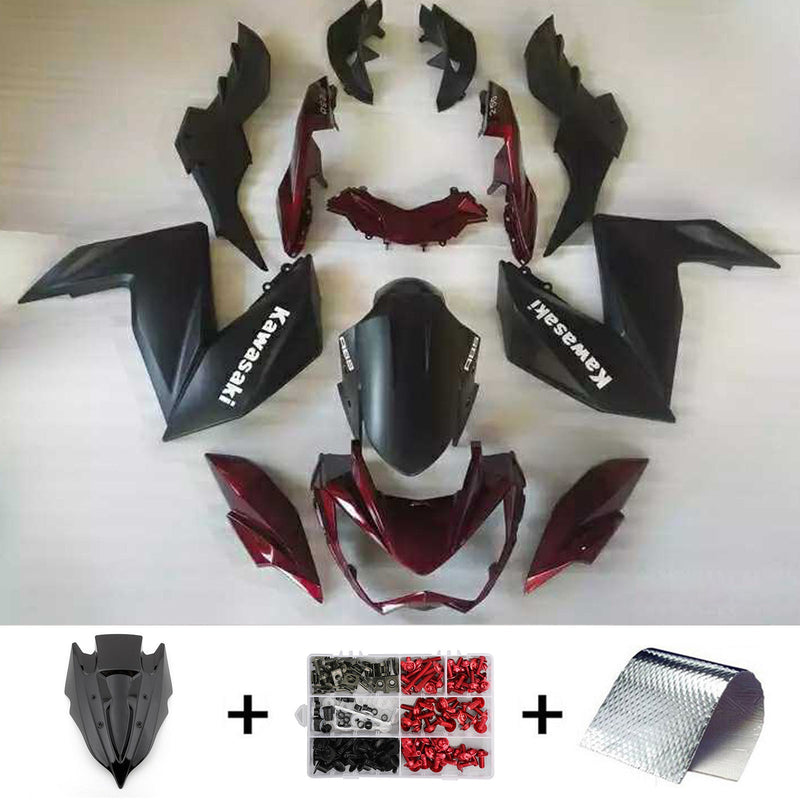 Amotopart kledningsett for Kawasaki Z250 Z300 2015-2016 Body Plastic ABS