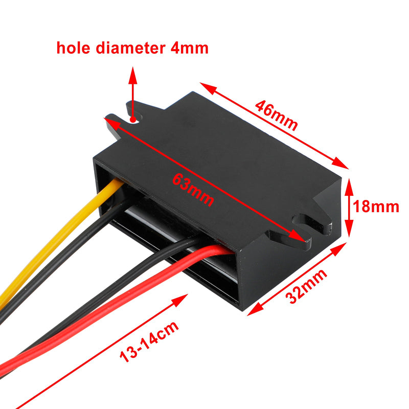 Vanntett DC-DC omformer 24V 36V 48V trinn ned til 12V strømforsyningsmodul