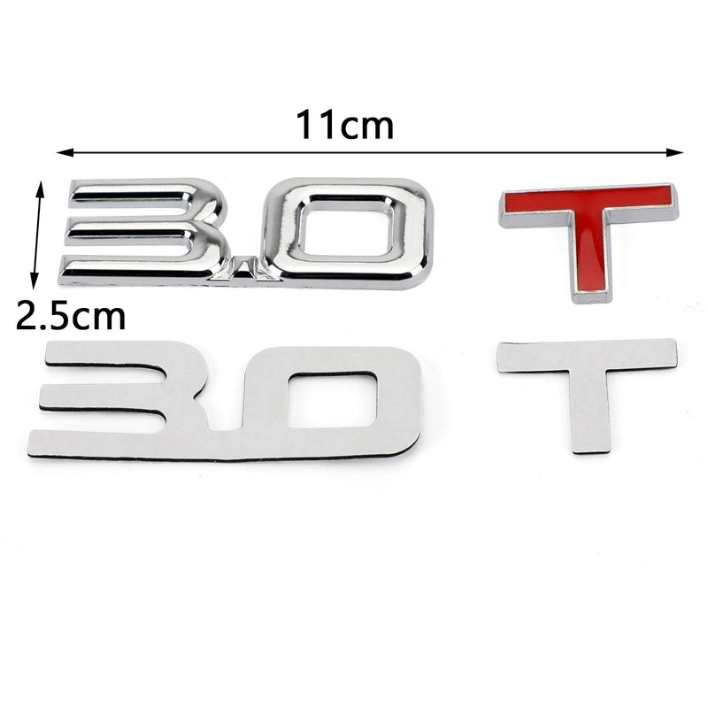 3.0T 3D Metall Embleme Badge Aufkleber für Audi A3 A4 A5 A6 A7 B6 B7 B8 Q3 Q5 Q7 TT