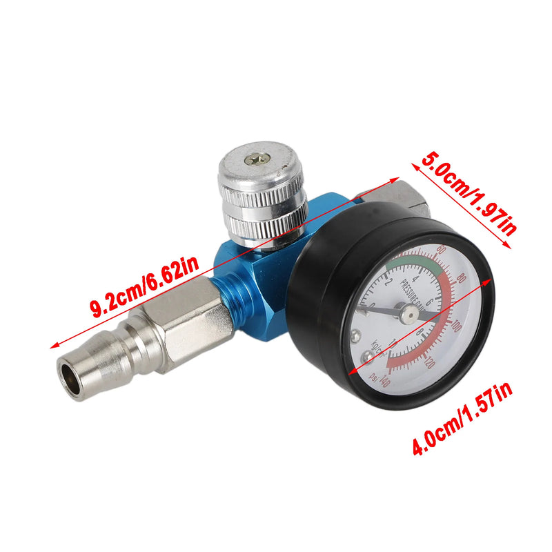 Sininen Mini Air Control Valve -työkalu 1/4" painekytkimen painemittari maalipistooliin