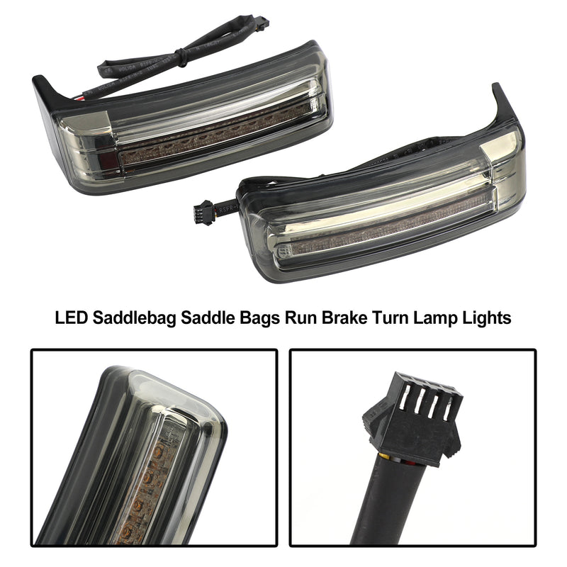 LED-sadelväska Sadelväskor Run Brake Turn Lamp Lights For Touring 2014-2021 Generic