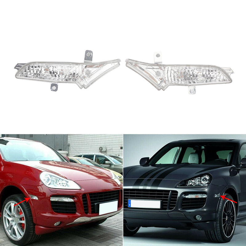 Par de luz de presença frontal direita + esquerda clara para Porsche Cayenne 2008-2010