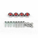 Union Jack Krom metall Nummerskilt Ramme Skrue Bolt Cap Para Mini Cooper
