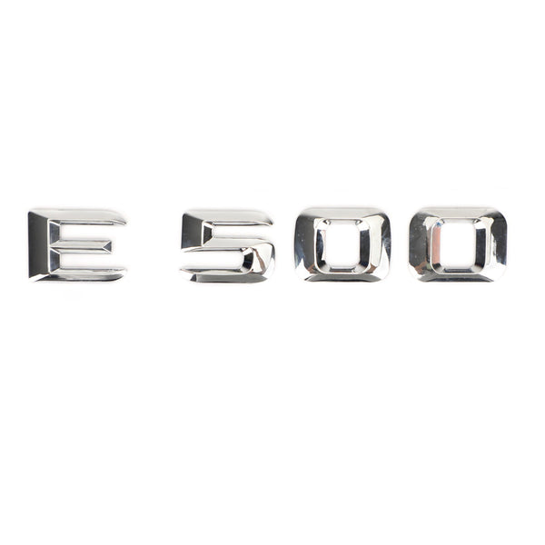 Emblema del maletero trasero, placa de identificación, letras de disco, números aptos para Mercedes E500 cromado