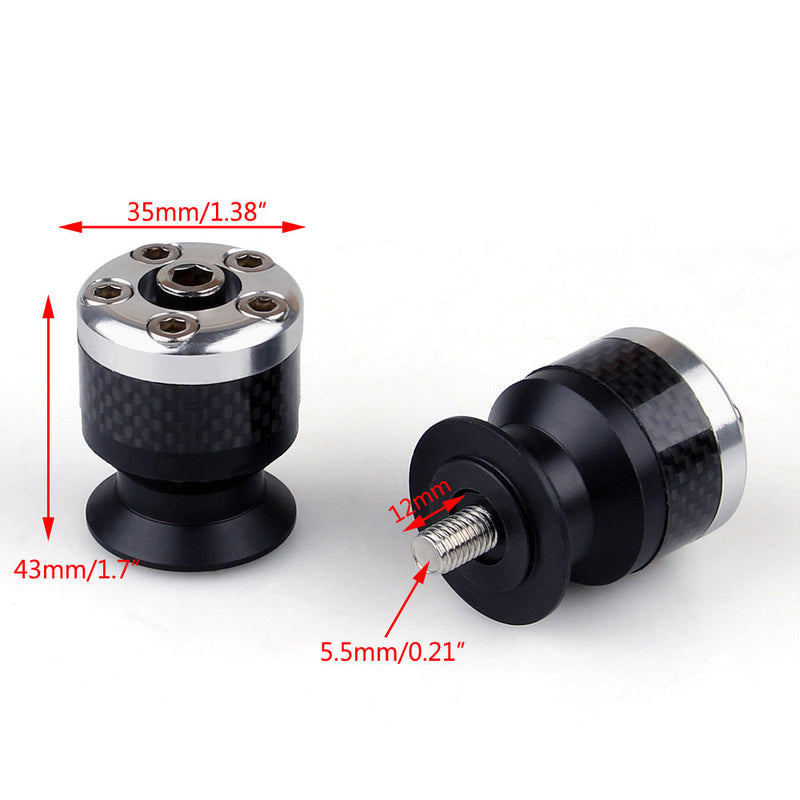 Universal Motorcykel CNC kolfiber 6mm Swingarm Slider Spools