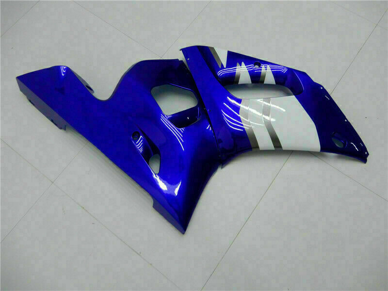 Carenagem de plástico ABS com injeção ABS para Yamaha YZF R6 1998-2002 azul branco genérico