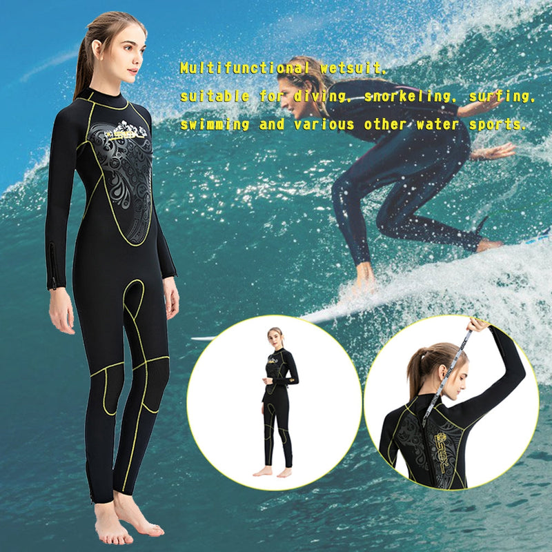 5mm Dame våtdrakt Surfing Dykkerdrakt Full Body Snorkeling Triathlon