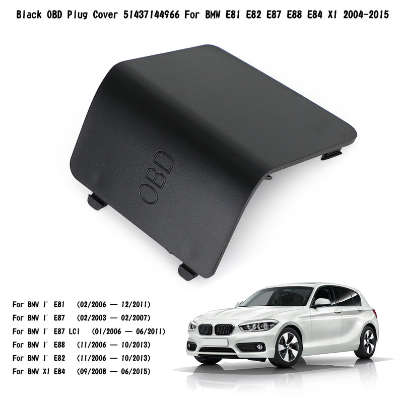 LHD Black OBD Plug Cover 51437144966 för BMW E81 E82 E87 E88 E84 X1 2004-2015