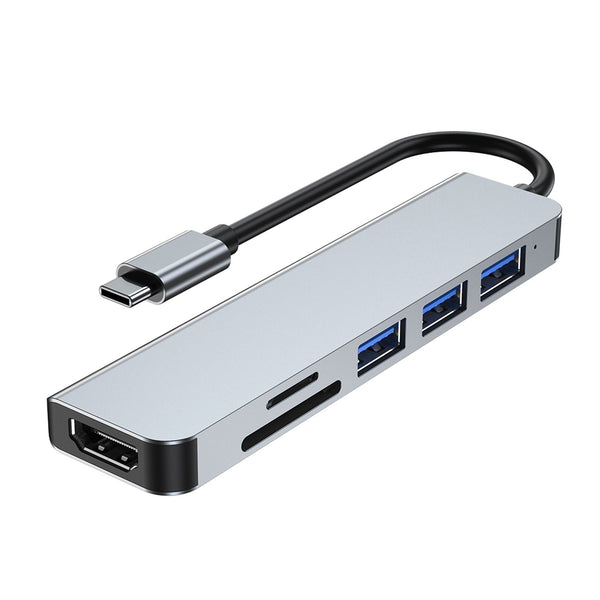 6 i 1 USB-C Typ C HD-utgång 4K USB 3.0 HD-adapter HUB Multifunktionsdocka