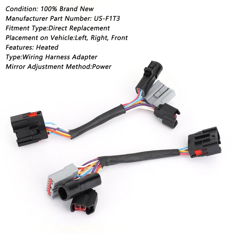 2 x adaptador de espejo adaptador de arnés de cableado para Ford F250-F550 99-07 genérico