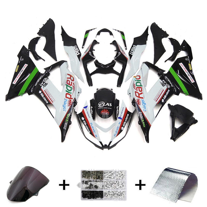 Kit de carenagem Amotopart Kawasaki ZX6R 636 2013-2018 corpo plástico ABS