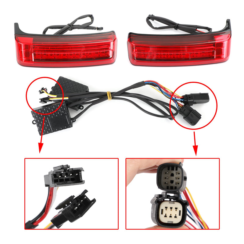 Alforjes LED para alforjes Run Brake Turn Lamp Lights para Touring 2014-2021 Genérico