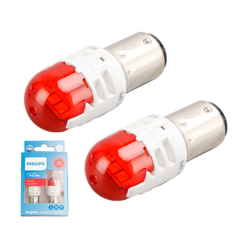 Para Philips 11499RU60X2 Ultinon Pro6000 LED-RED P21/5W rojo intenso 75/15lm