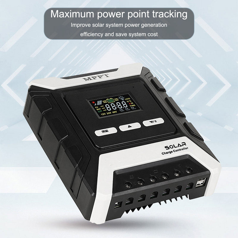 60A solcellsladdningsregulator med automatisk MPPT-teknik och LCD-färgskärm