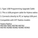 Cable de programación USB para Hytera MD650 MD780 RD782 MD782URD982 RD985