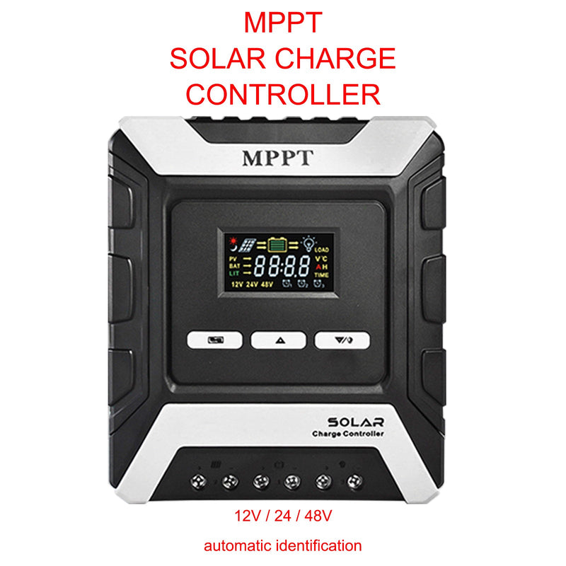 60A solcellsladdningsregulator med automatisk MPPT-teknik och LCD-färgskärm