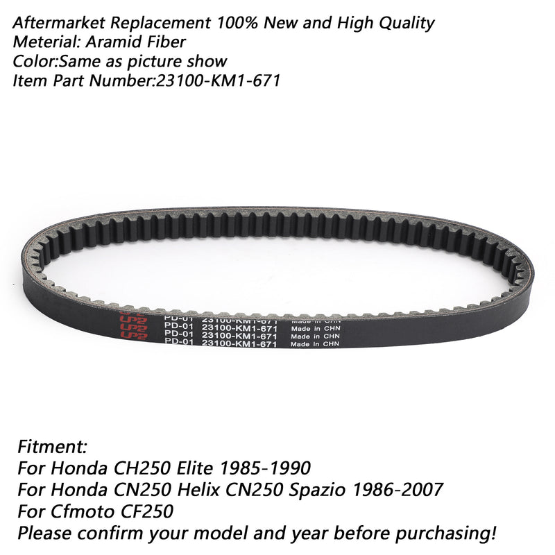 Getriebe Belt Gürtel Belt 23100-km1-671 für Honda CH250 Elite CN250 Helix Spazio