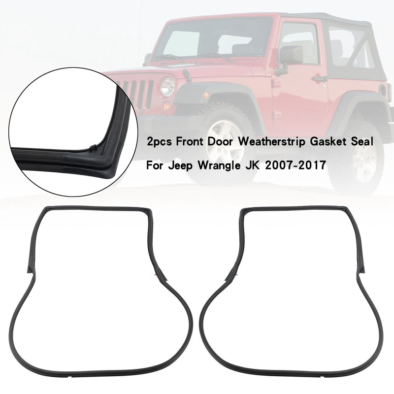 Jeep Wrangle JK 2007-2017 2 piezas de junta de burlete para puerta delantera.