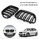 Gloss Black Dual Slats Front Hood Kidney Grill Grill Fit BMW X1 E84 2009-14 SUV Generic