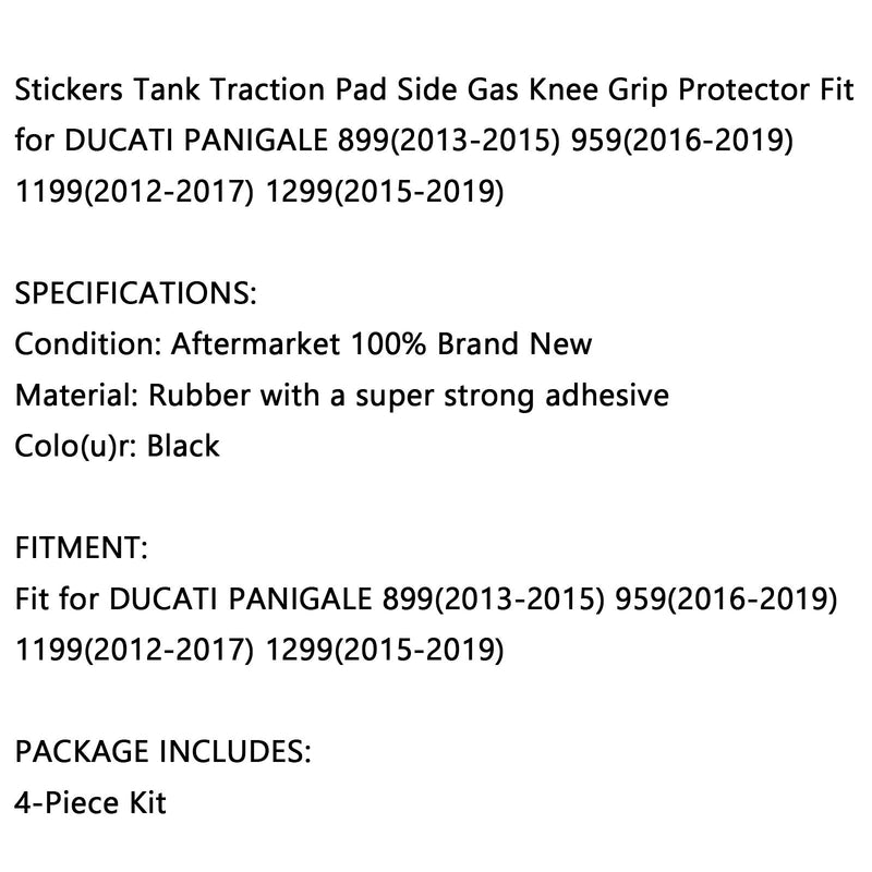 4 x uchwyty trakcyjne bocznego zbiornika Pasują do Ducati Panigale 899 13-15 959 16-19 Generic