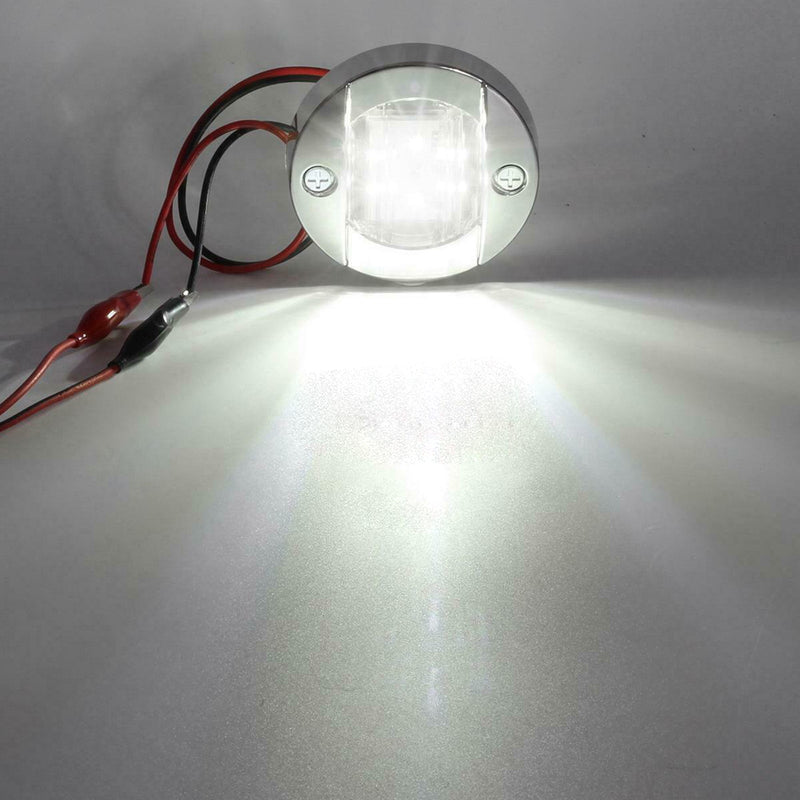 2 szt. LED łódź morska jacht lustro chromowana kotwica rufowa lampa okrągła 2835-SMD 12 V