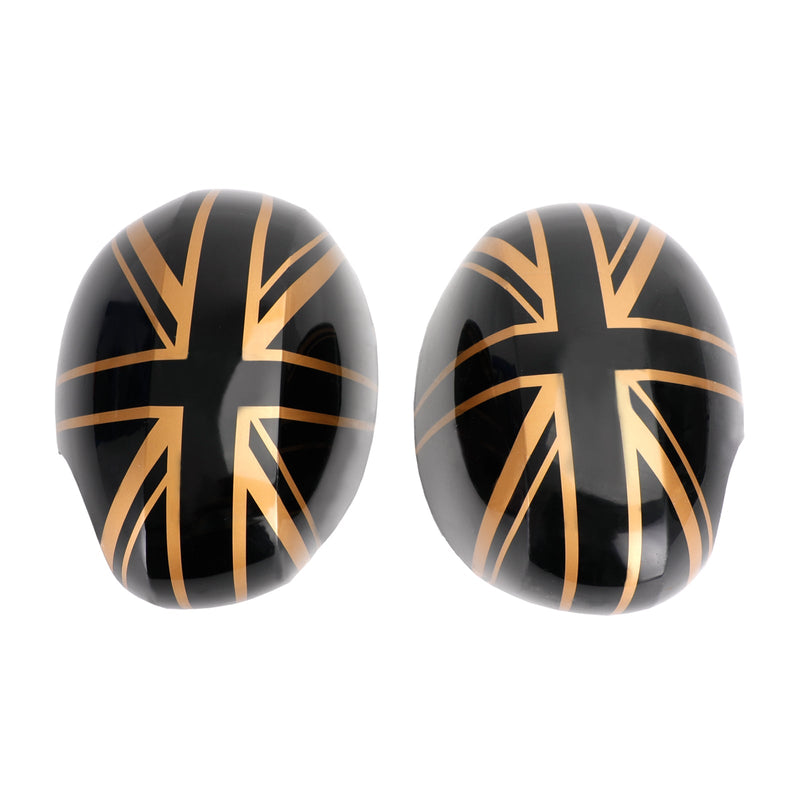 MINI Cooper F54 F55 F56 F57 F60 Black/Gold Union Jack UK flaggspeildeksler