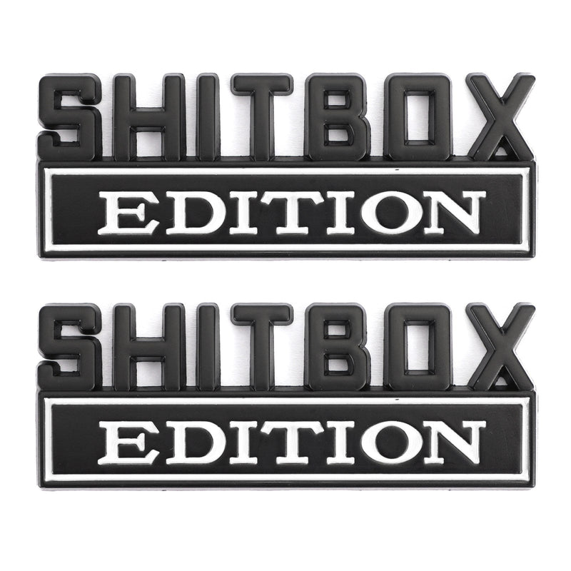 2 peças Shitbox Edition Emblema Adesivo Decalque para Ford Chevr Car Truck