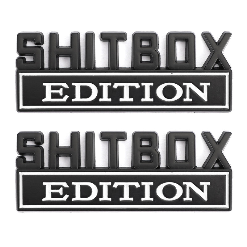 2 pegatinas con emblema de Shitbox Edition para Ford Chevr Car Truck