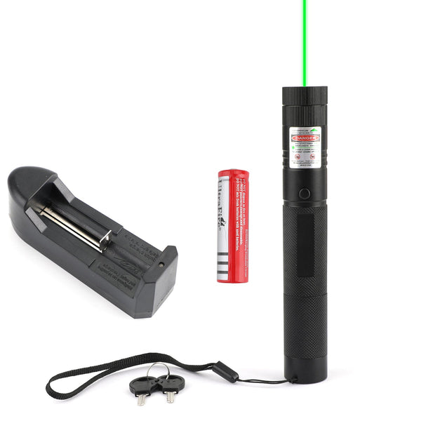 500 milhas 532 nm 303 verde caneta laser laser feixe visível caneta lazer + 18650 + carregador