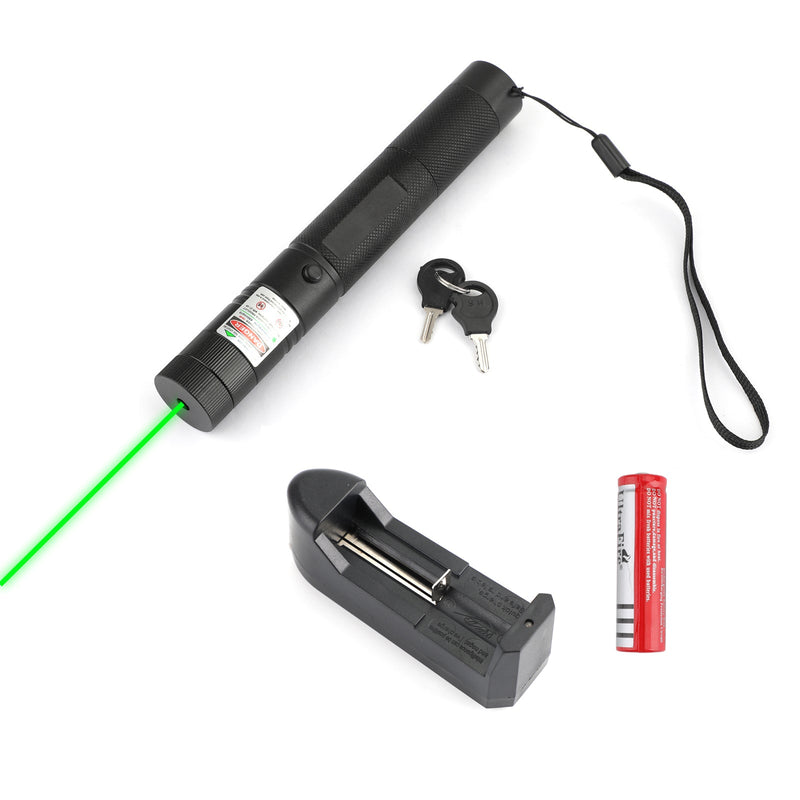 500 Meilen 532 nm 303 grüner Laserpointer sichtbarer Lichtstrahl Lazer Pen + 18650 + Ladegerät