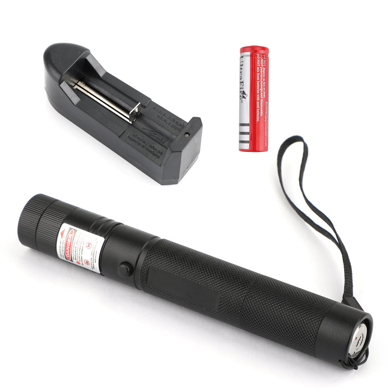 650nm Roter Laserpointer Sichtbarer Strahl Licht Lazer + 18650 + Ladegerät