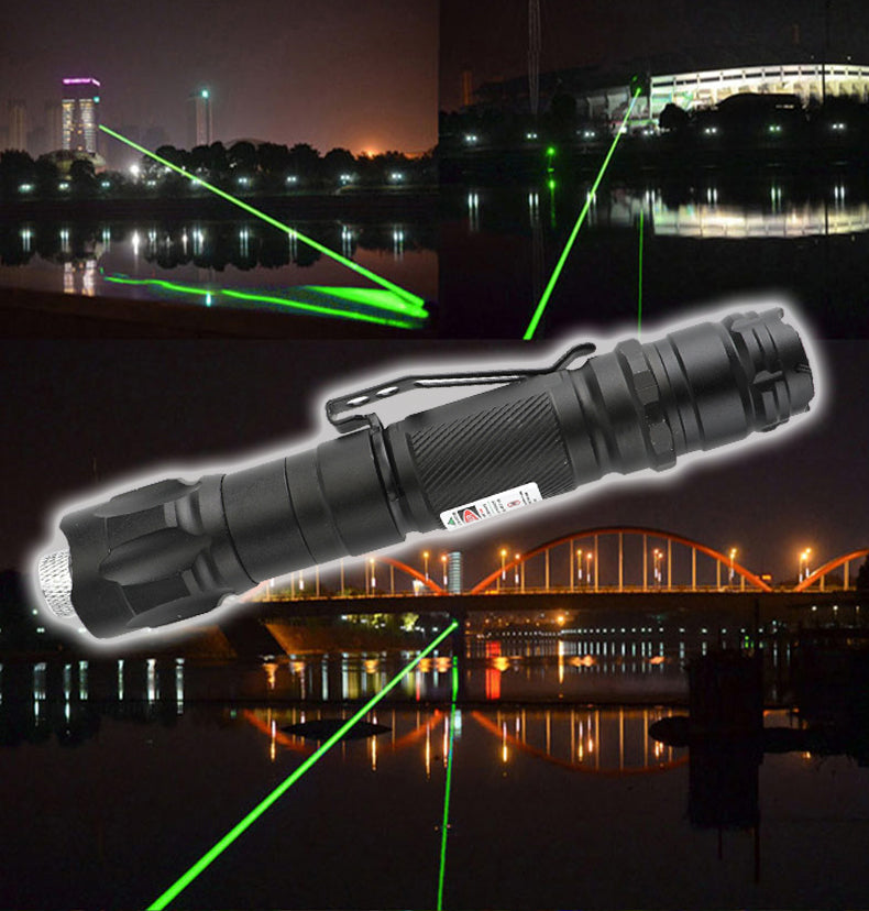 Militärischer 532 nm grüner Laserpointer sichtbarer Strahl + Batterie + Sternkappe