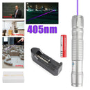 Tactical 5mW 405nm Blue-Violet 18650 Laser Pointer Pen Visible Beam Light Laser