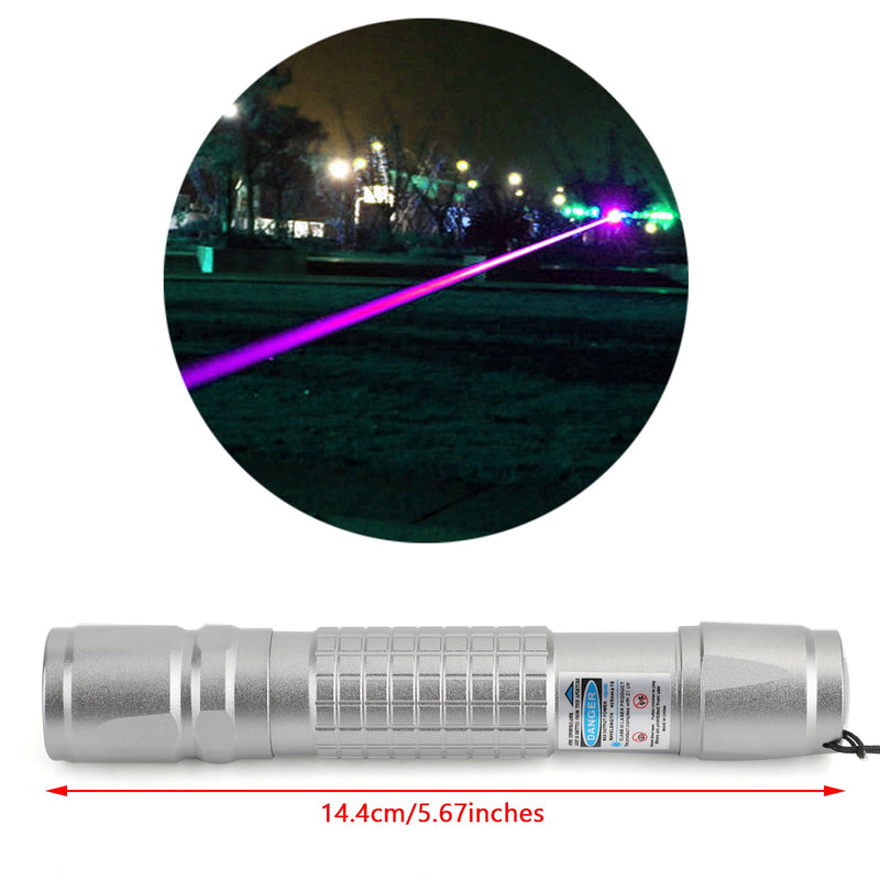 Tactical 5mW 405nm Blue-Violet 18650 Laser Pointer Pen Visible Beam Light Laser