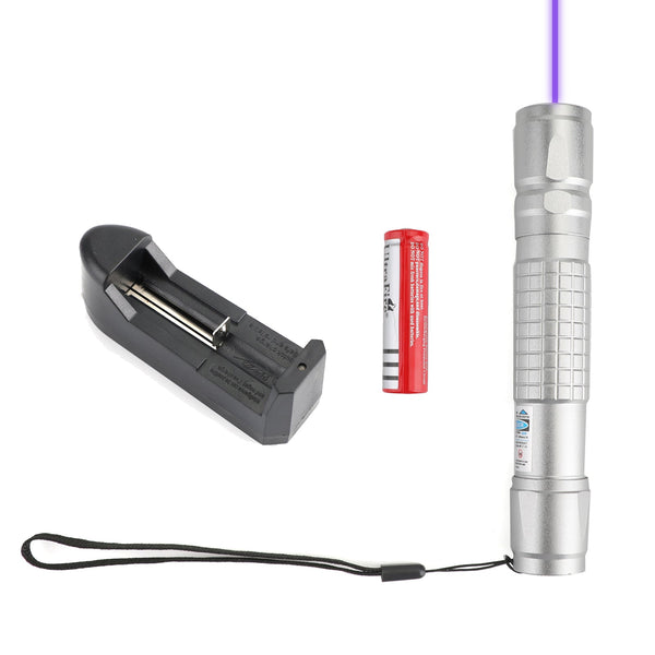 Tactical 5mW 405nm Blue-Violet 18650 Laser Pointer Pen Visible Beam Light Laser