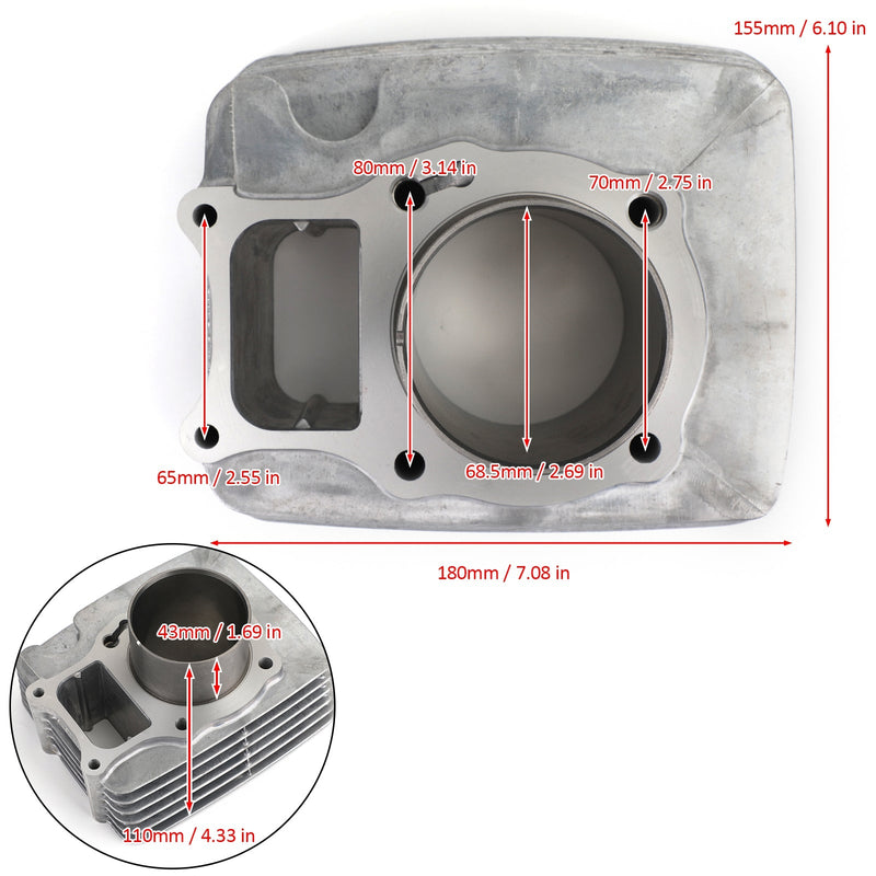 Areyourshop CILINDRO PISTÃO GASKET TOP END KIT Serve para Honda TRX250 E EX RECON TE TM 97-20 Generic