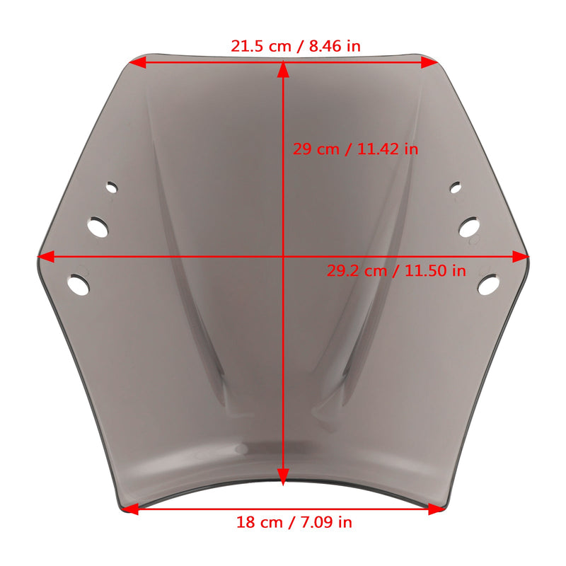 Motocykl z uniwersalną przednią szybą na kierownicę 22 mm / 7/8 cala