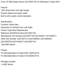 Vordere L/R ABS -Geschwindigkeitssensor A2219057100 für Mercedes Klasse W221