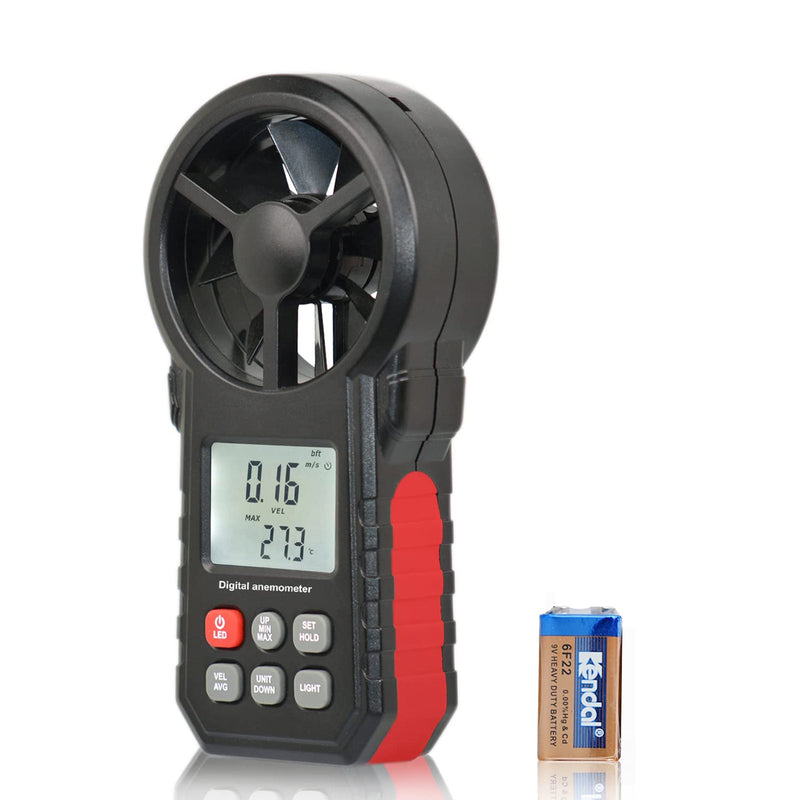 LCD Digital Anemometer Thermometer Luftdurchflussmesser Windgeschwindigkeitsmesser 0-30M/s