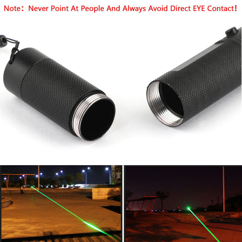 500 Meilen 532 nm 303 grüner Laserpointer sichtbarer Lichtstrahl Lazer Pen + 18650 + Ladegerät