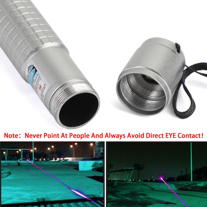 Caneta apontadora laser tática 5mW 405nm azul violeta 18650 feixe visível laser de luz