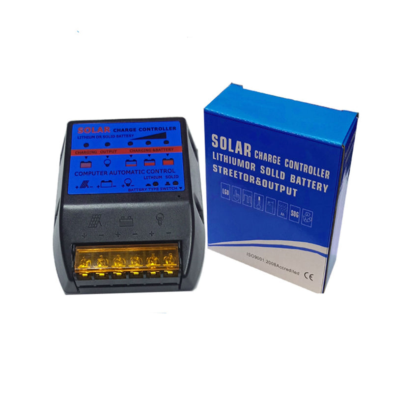 Solar laddningsregulator PWM 10A-50A 12V inbyggd timer batterikontrolladapter