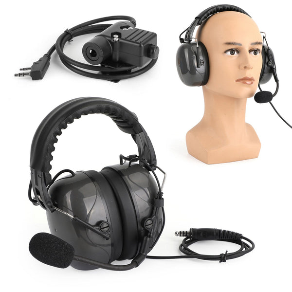 Justerbart brusreducerande headset passar Kenwood BaoFeng TK3107 TK3207