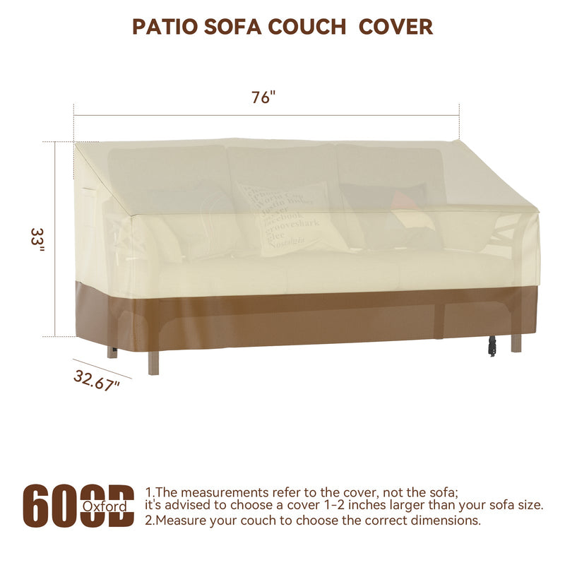 600D Sofabezüge, wasserdichter Terrassenmöbelbezug für Outdoor-Couchbezug