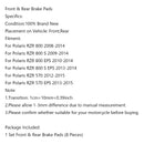 Bromsbelägg fram och bak till Polaris Razor RZR 800/RZR 800 S/RZR 800 EPS/RZR 570