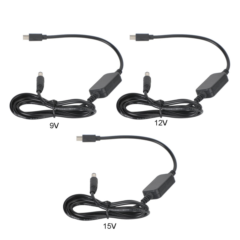 Adapter USB na napięcie 9/12/15 V, kabel ładujący PD 5,5 mm * 2,5 mm 1 m i 39,37 cala