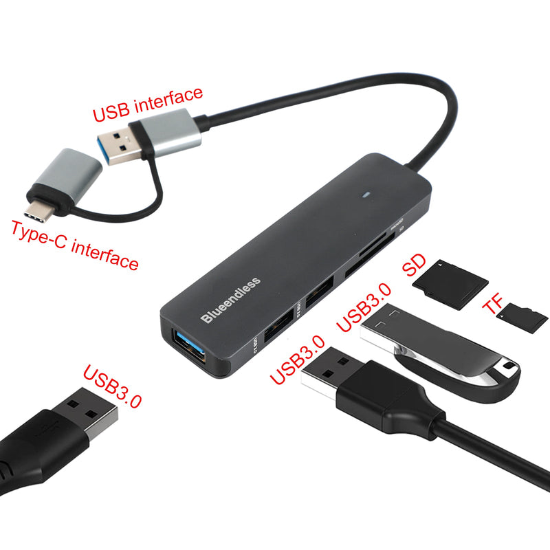 Type-C+USB Interface Hub PD100W Dockingstation für Windows Mac OS Linux