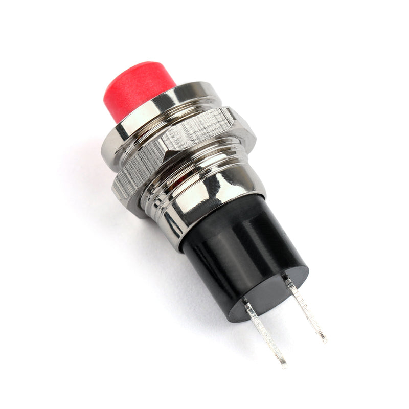 4 Uds nuevo Mini pulsador SPST momentáneo N/O interruptor de apagado 10mm rojo para coche